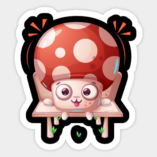 Cartoon Mushroom Cute Sticker by RuthTBlake